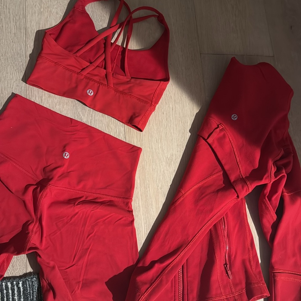 lululemon athletica Red Athletic Shorts Set (Bra, Shorts, Jacket) - Picture 3 of 3